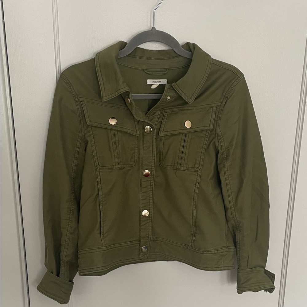 Maurices Olive Green Button-Up Jacket